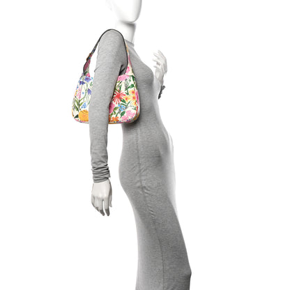 Gucci X KEN SCOTT New Shangai Calfskin Jardin D'Avril Floral Print Small Jackie 1961 Hobo Ivory Pink 2 of 12