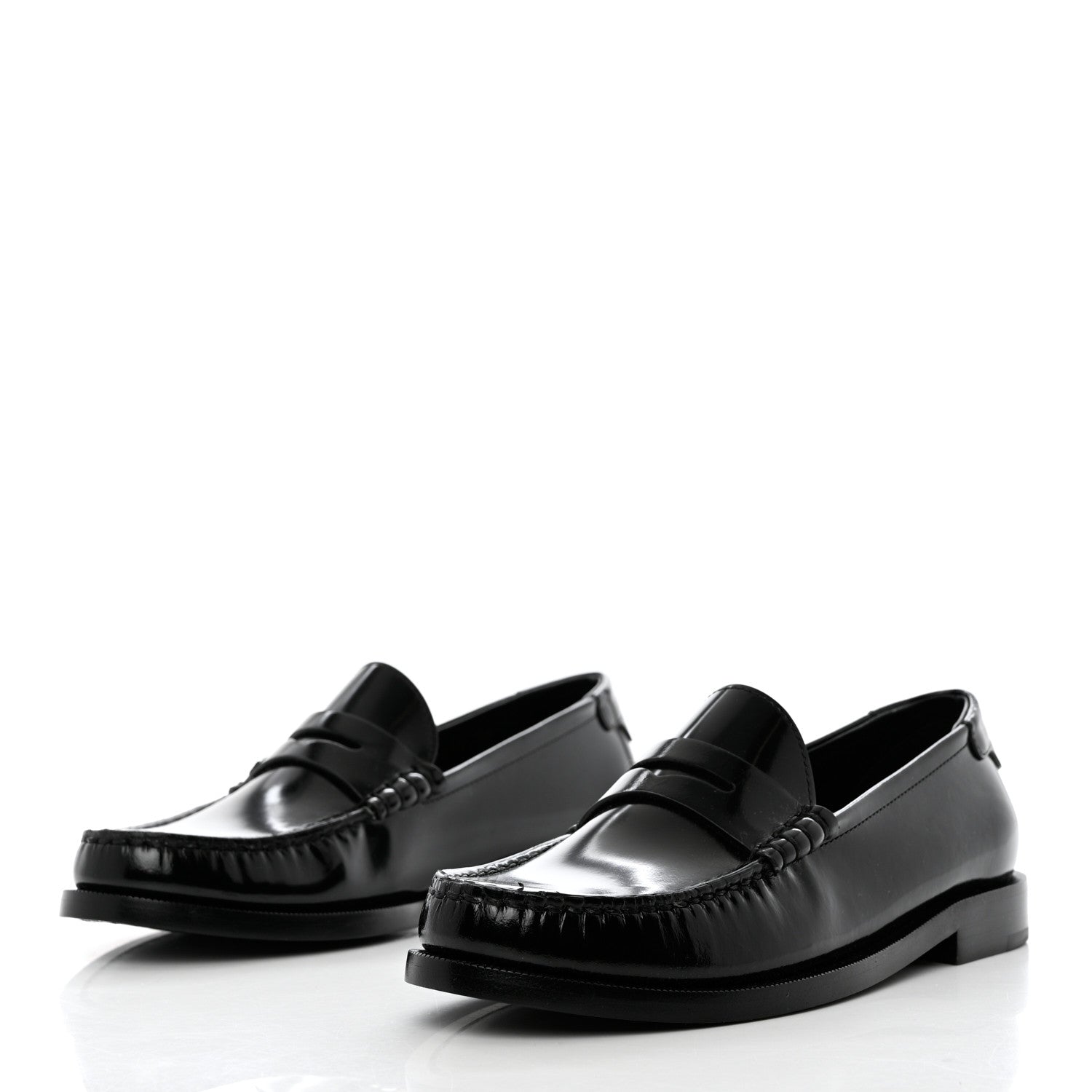 Saint Laurent Calfskin Penny Loafers 36 Black 3 of 8