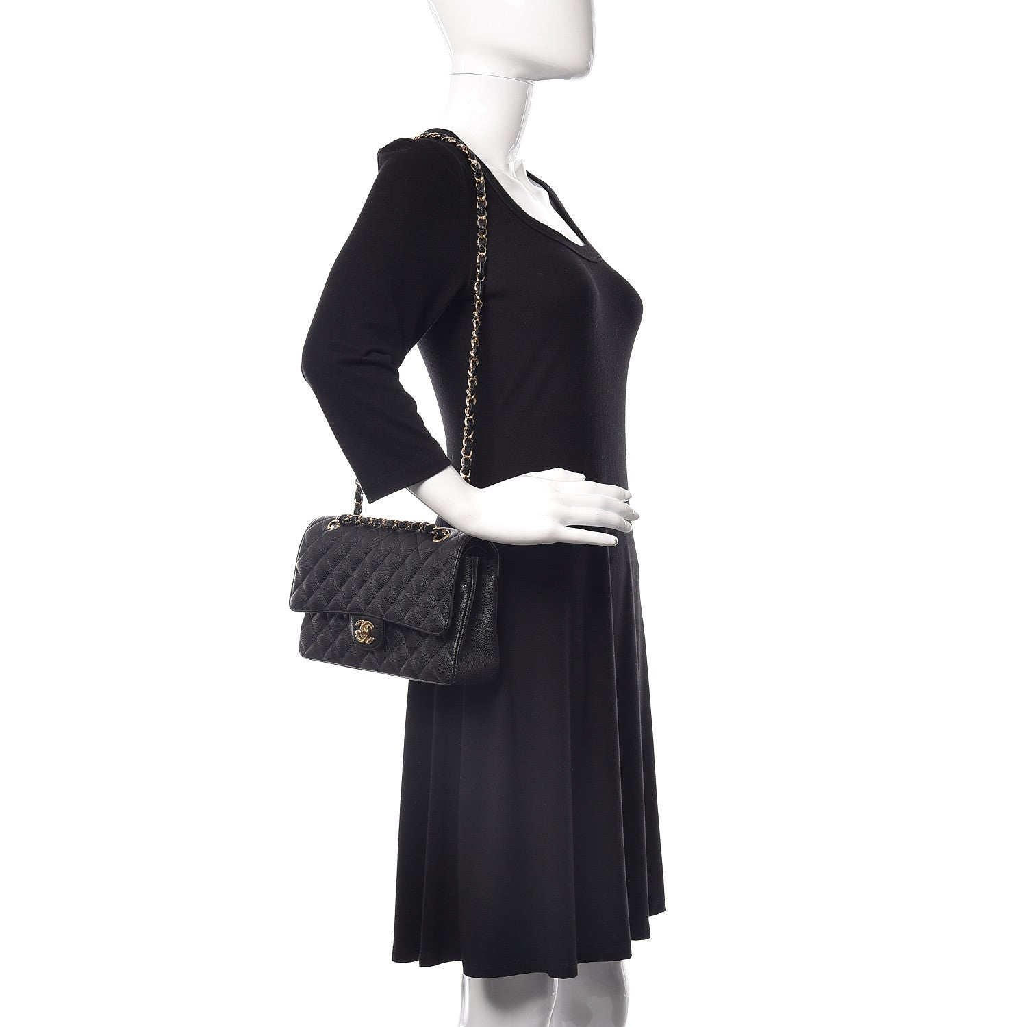 Chanel Caviar Quilted Medium Double Flap Black 3 of 22
