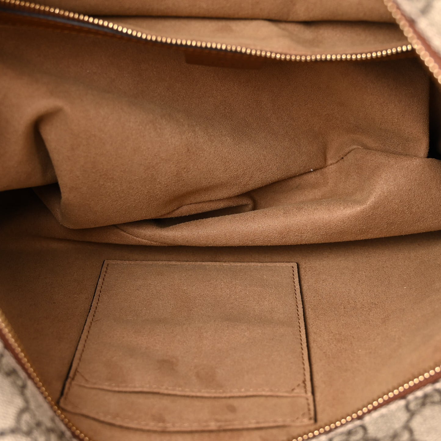 GG Supreme Monogram Large Linea A Hobo Light Brown
