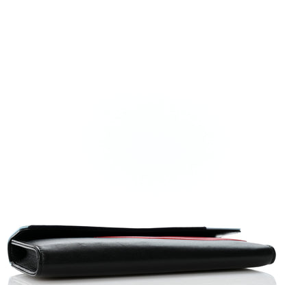 Chanel Lambskin Airlines Wallet On Chain WOC Blue Black Red 4 of 12