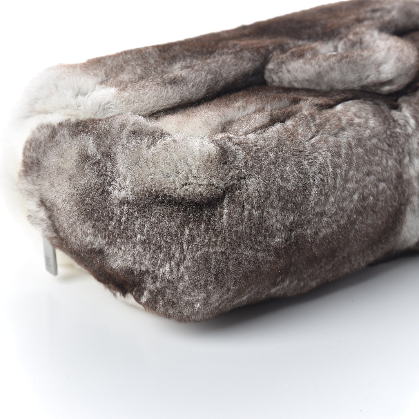 Rabbit Fur CC Medium Flap Bag Brown