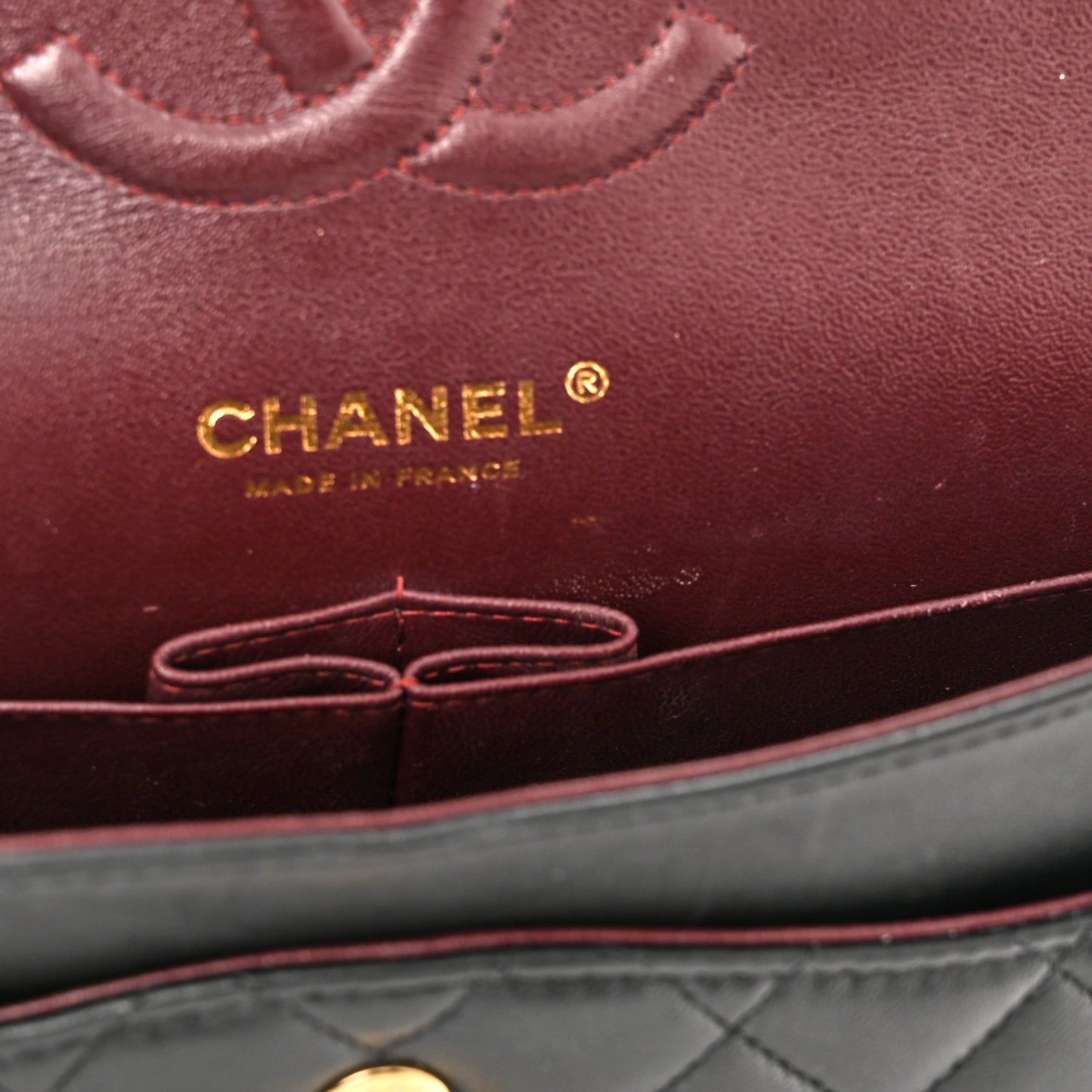 Lambskin Quilted Medium Double Flap Black