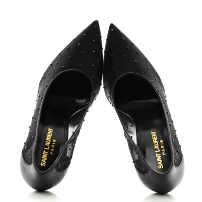 Saint Laurent Rhinestone Mesh 105 Anja Pumps 37 Black 3 of 8