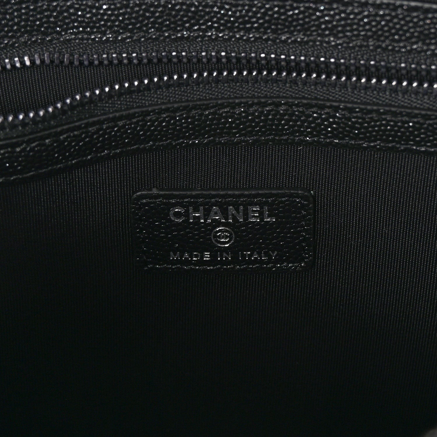 Chanel Iridescent Caviar Quilted Medium Cosmetic Case Black 6 of 8
