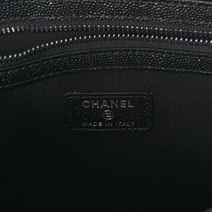 Chanel Iridescent Caviar Quilted Medium Cosmetic Case Black 6 of 8