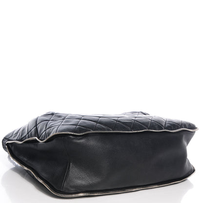 Chanel Caviar Expandable Zip Shoulder Bag Black 4 of 10