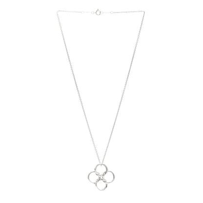 Tiffany Sterling Silver Elsa Peretti Quadrifoglio Pendant Necklace 3 of 4