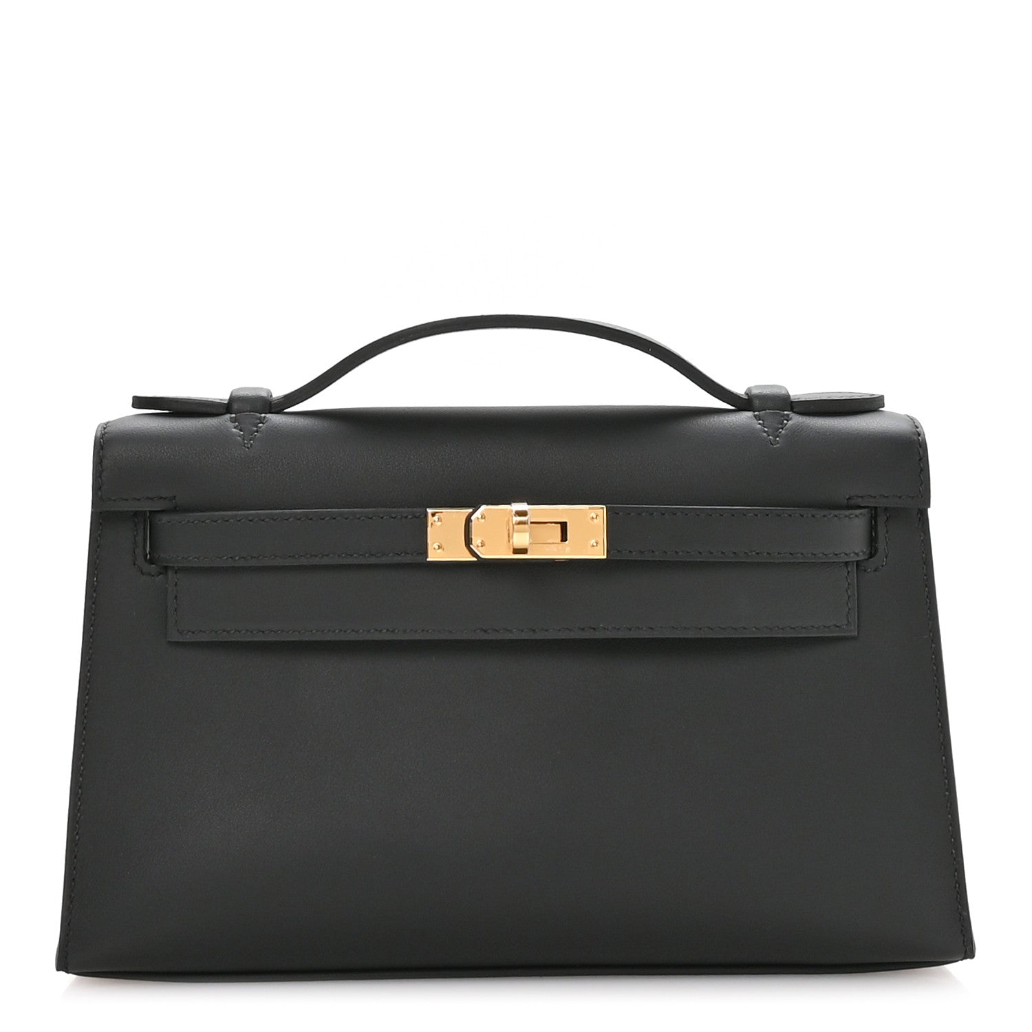Hermes Swift Kelly Pochette Clutch Black 1 of 11