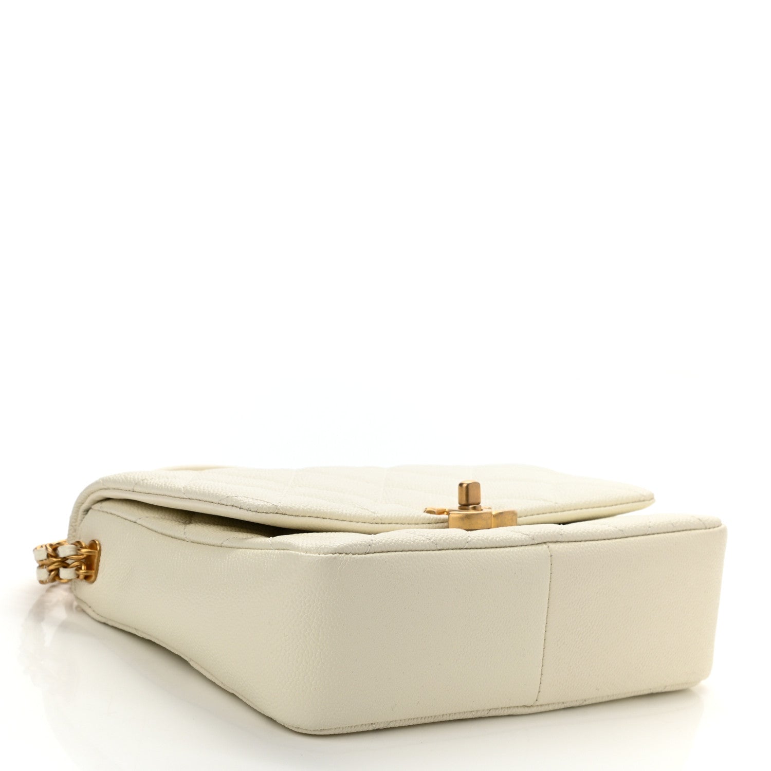 Chanel Shiny Caviar Quilted Small Chain Melody Flap White 4 of 11