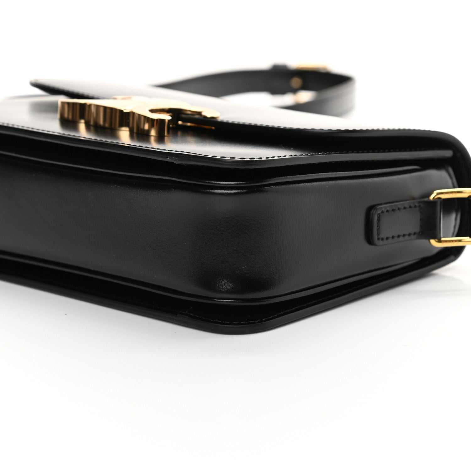 Celine Shiny Calfskin Teen Triomphe Black 10 of 10