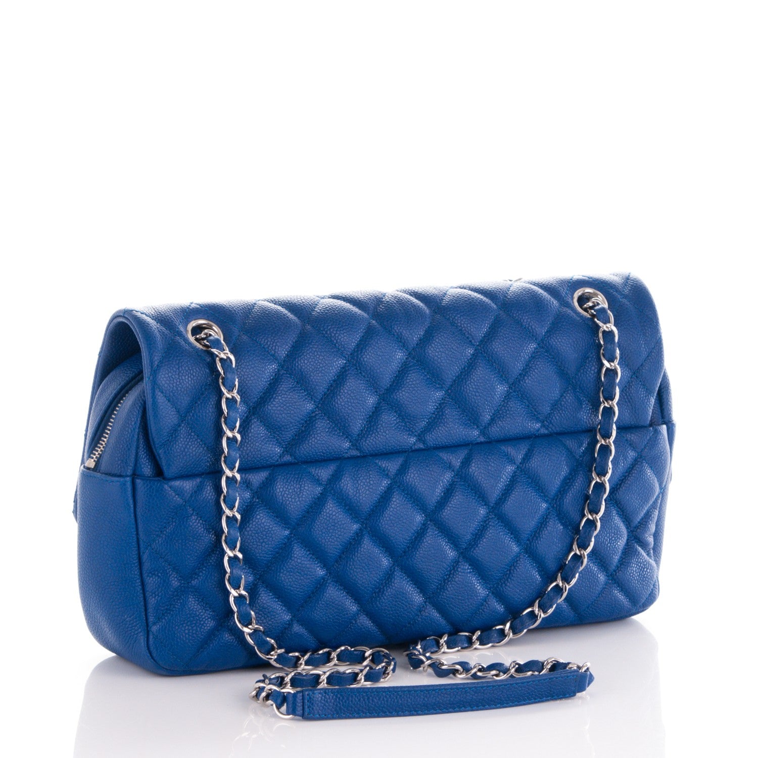 Chanel Caviar Quilted Jumbo Easy Flap Blue 4 of 8