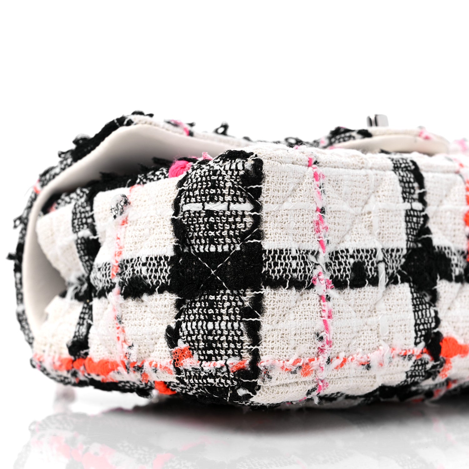 Chanel Tweed Quilted Mini Rectangular Flap Black White Pink 8 of 9