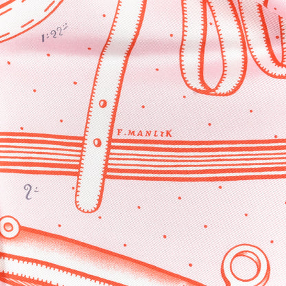 Hermes Silk Harnais De Timon Scarf 90 Rose Pale Gris Corail 3 of 5