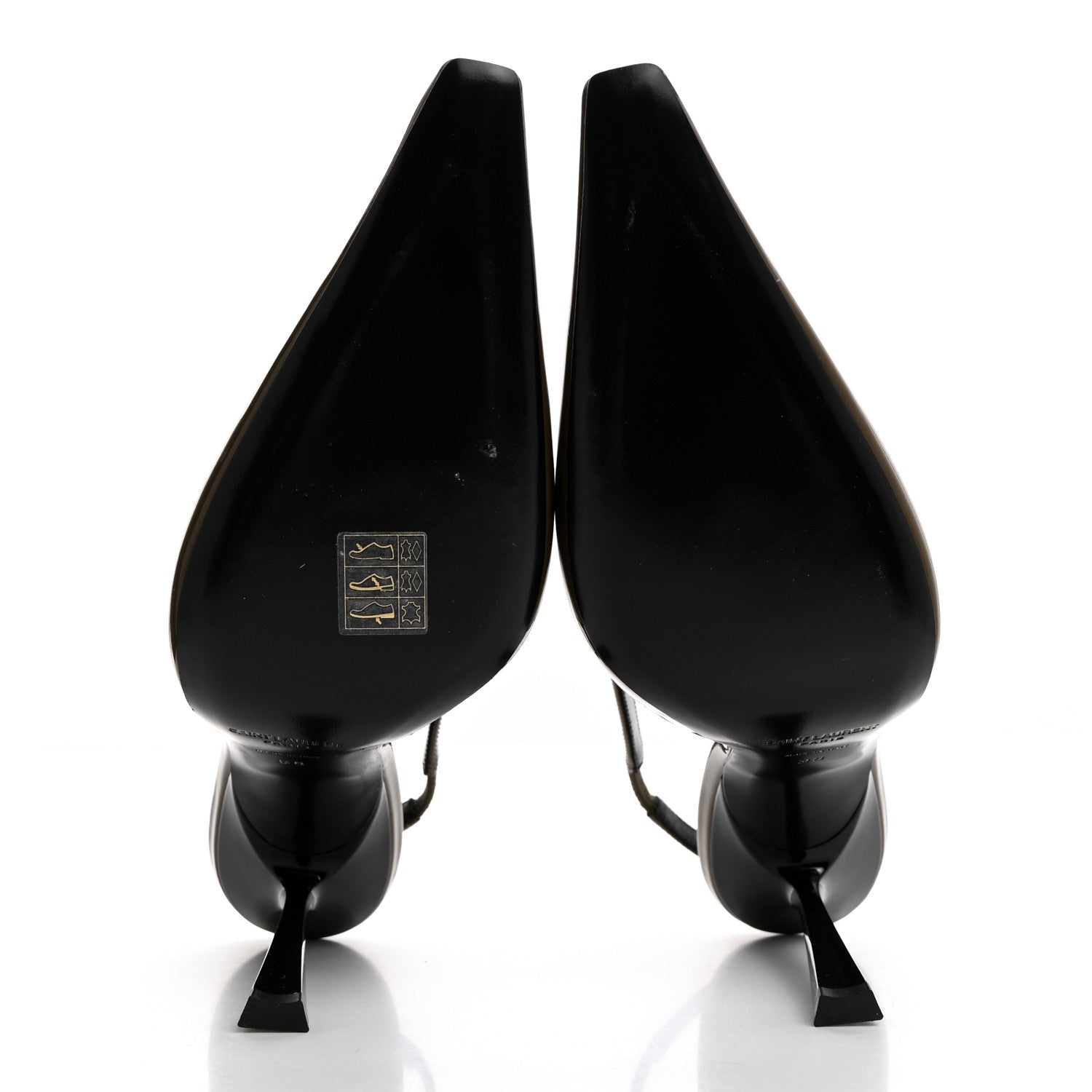 Saint Laurent Patent Calfskin Blake 110 Slingback Pumps 38 Amber Green 5 of 9