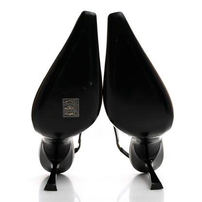 Saint Laurent Patent Calfskin Blake 110 Slingback Pumps 38 Amber Green 5 of 9
