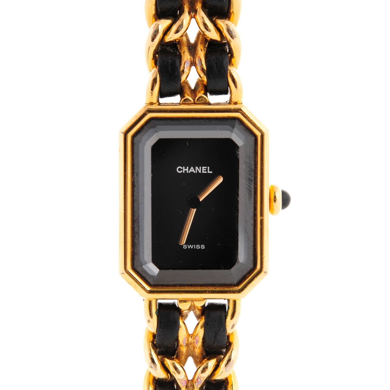 Chanel Stainless Steel Lambskin 20mm Chain Premiere Quartz Watch Gold L 1 of 9