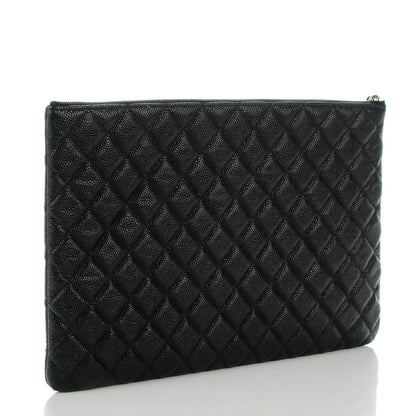 Chanel Caviar Quilted Large Cosmetic Case Black 3 of 7