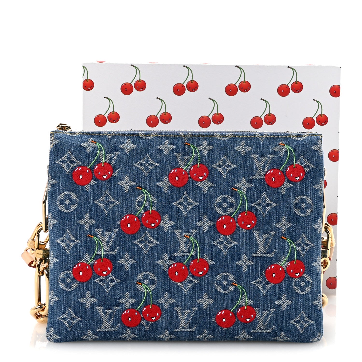 Louis Vuitton LV X TM Monogram Denim Cerises Coussin PM Blue 10 of 10