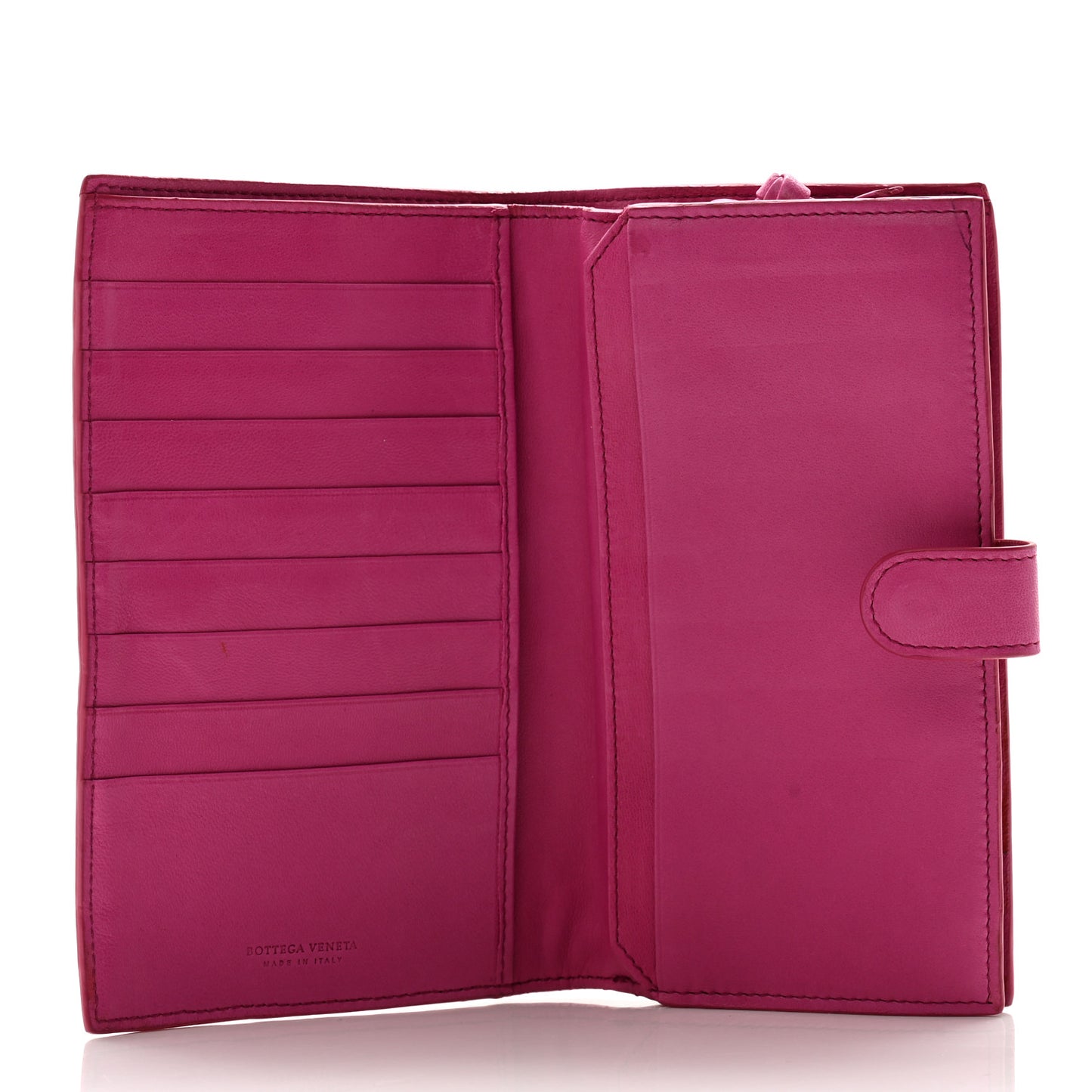Nappa Intrecciato Continental Snap Wallet Fuchsia