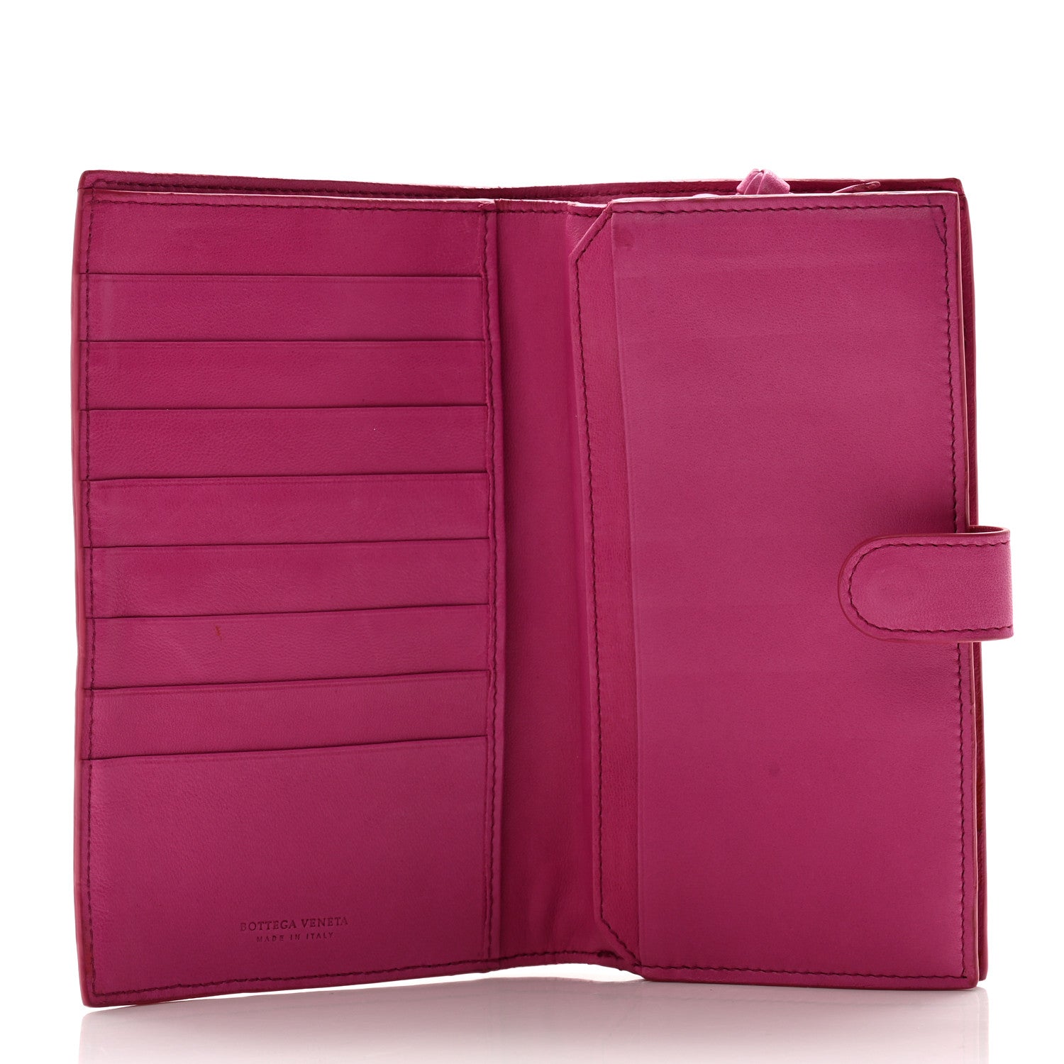 Bottega Veneta Nappa Intrecciato Continental Snap Wallet Fuchsia 5 of 9