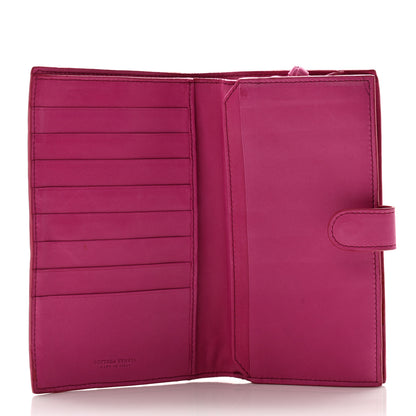 Bottega Veneta Nappa Intrecciato Continental Snap Wallet Fuchsia 5 of 9