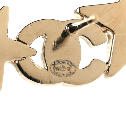 Chanel Crystal Star CC Earrings Gold 4 of 5