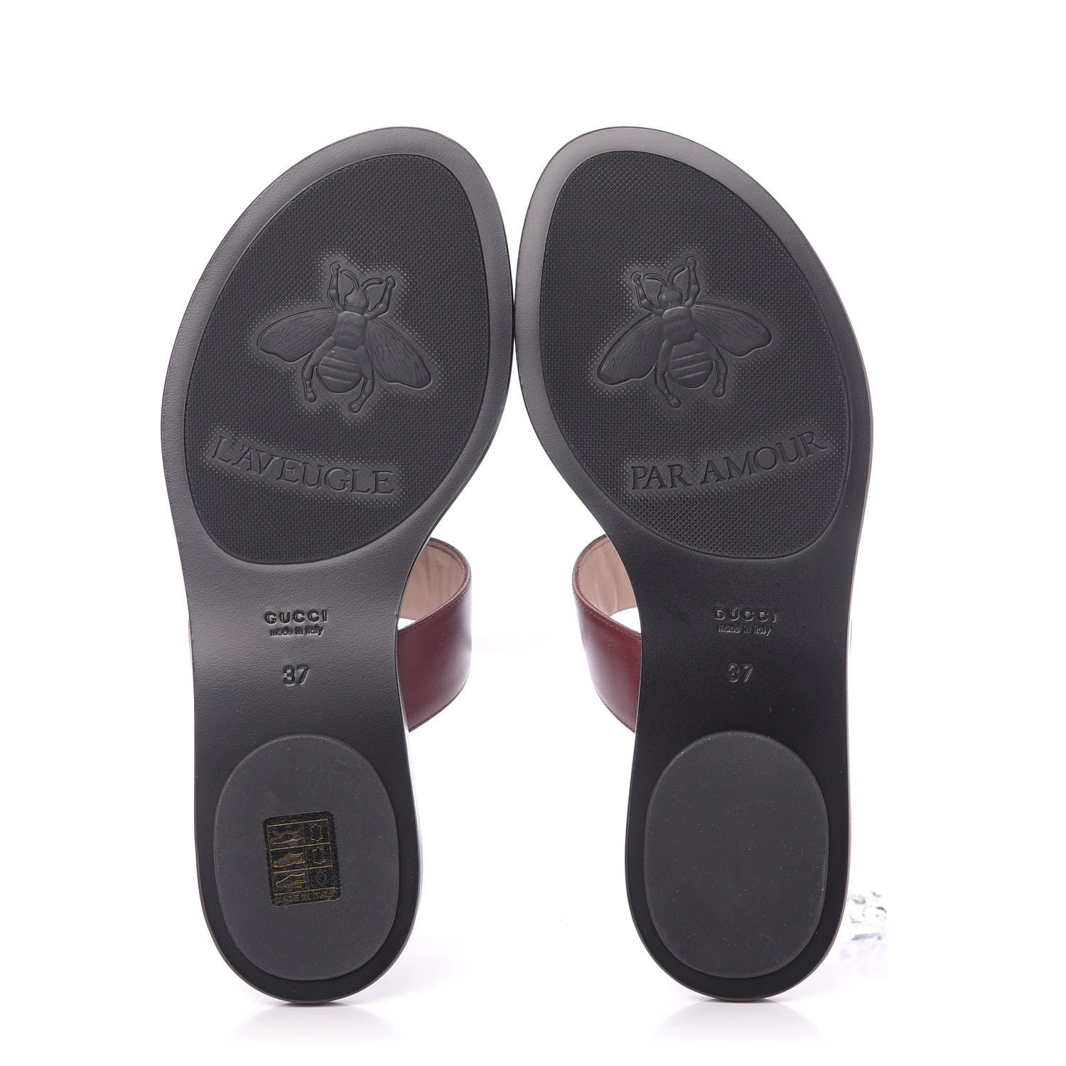 Gucci Calfskin GG Marmont Thong Sandals 37 Vintage Bordeaux 6 of 10