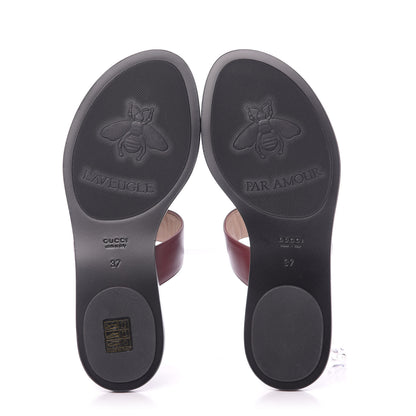Gucci Calfskin GG Marmont Thong Sandals 37 Vintage Bordeaux 6 of 10