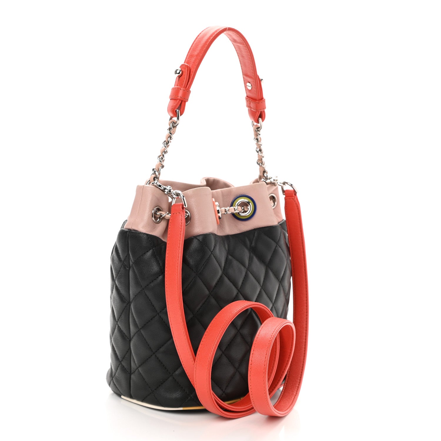 Chanel Lambskin Quilted Cuba Drawstring Tote Multicolor 3 of 10