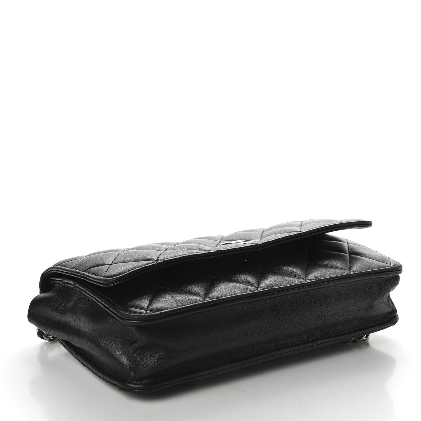 Lambskin Quilted Wallet On Chain WOC Black