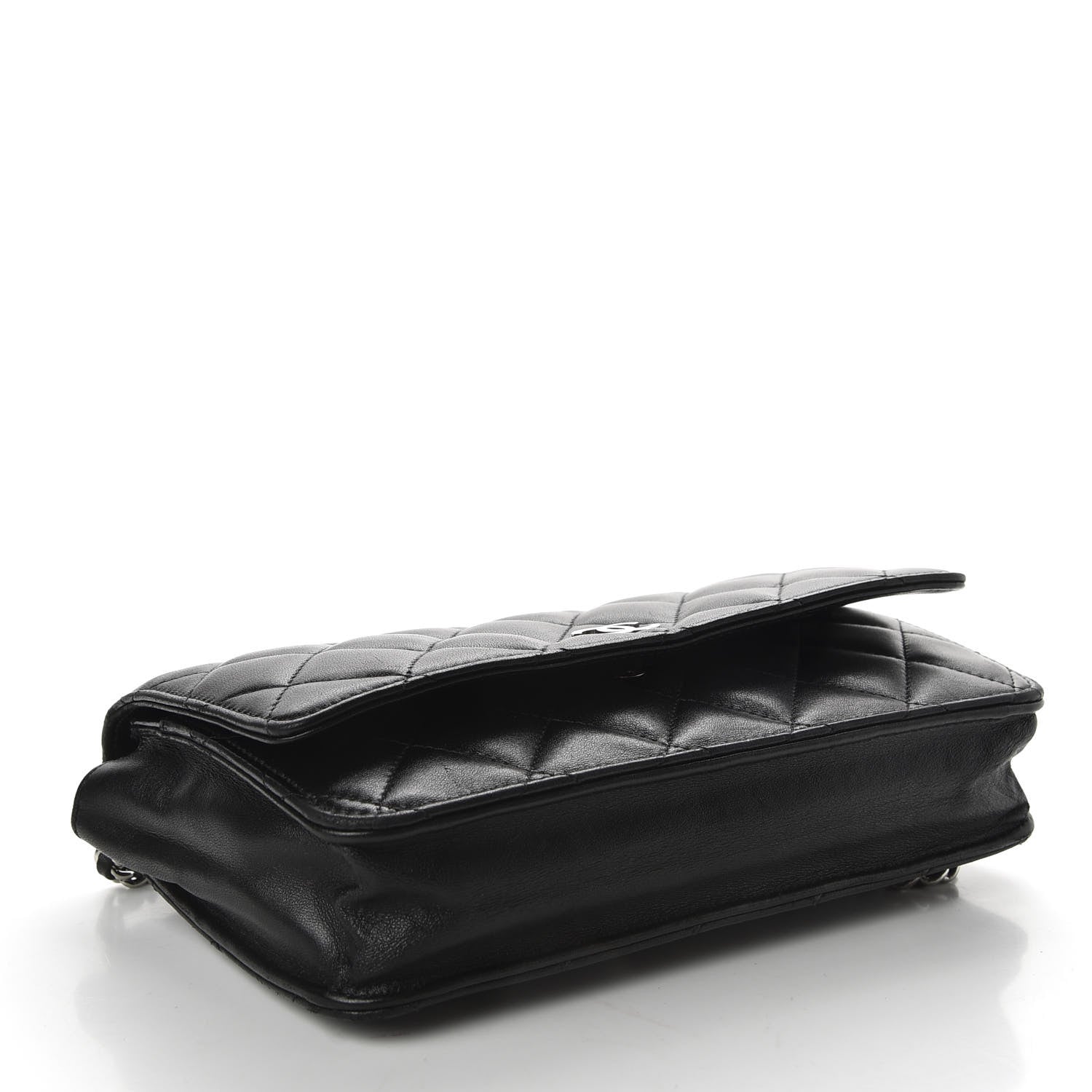 Chanel Lambskin Quilted Wallet On Chain WOC Black 4 of 11