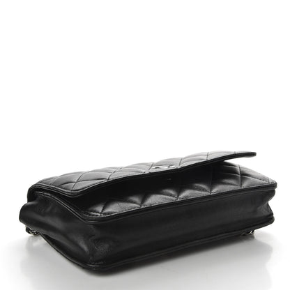 Chanel Lambskin Quilted Wallet On Chain WOC Black 4 of 11