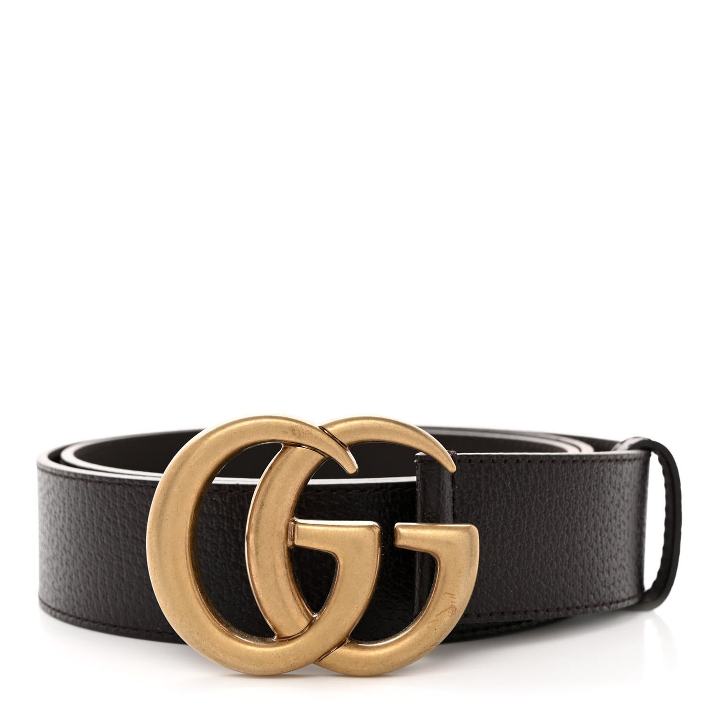 Textured Dollar Calfskin Double G 40mm Belt 105 42 Dark Cocoa