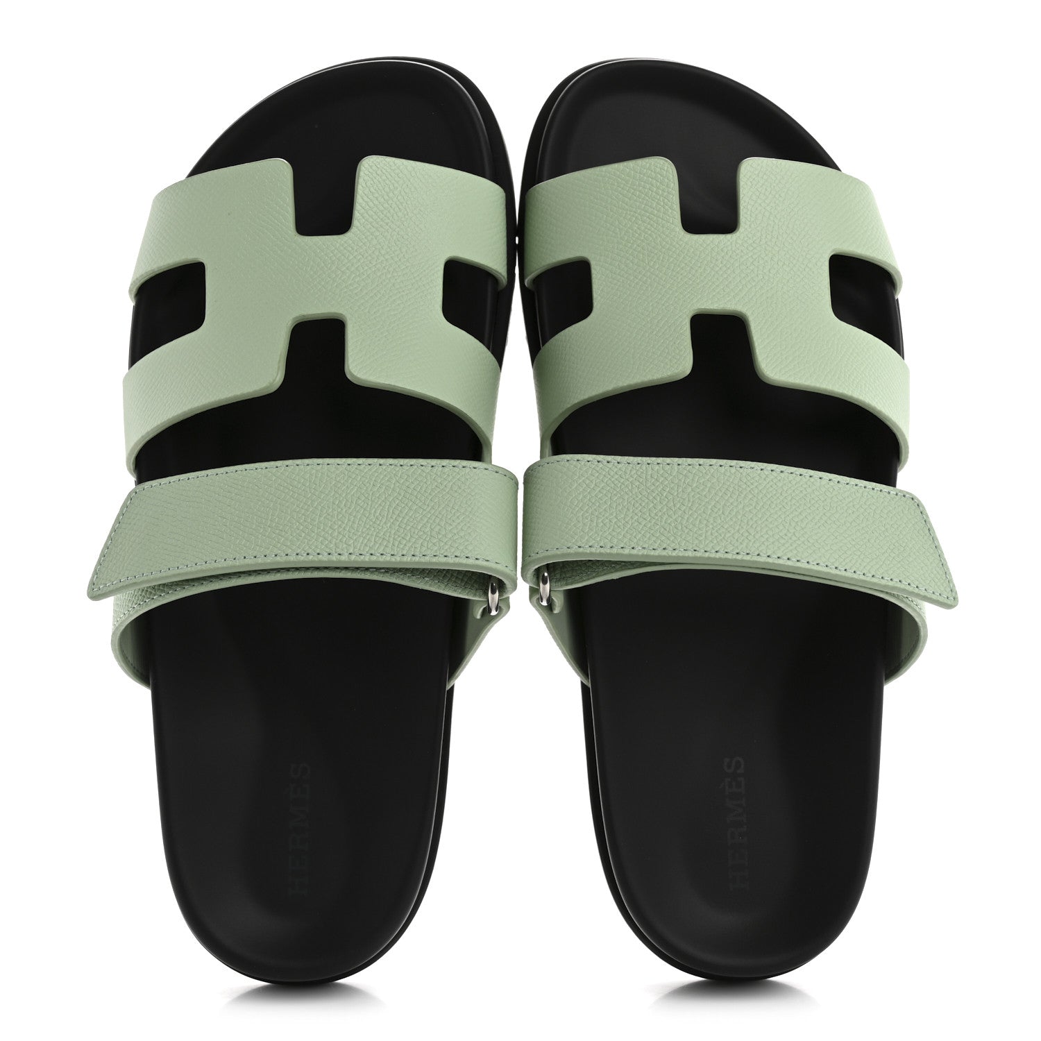 Hermes Epsom Womens Chypre Sandals 38 Vert Jade 2 of 10