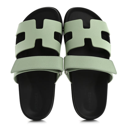 Hermes Epsom Womens Chypre Sandals 38 Vert Jade 2 of 10