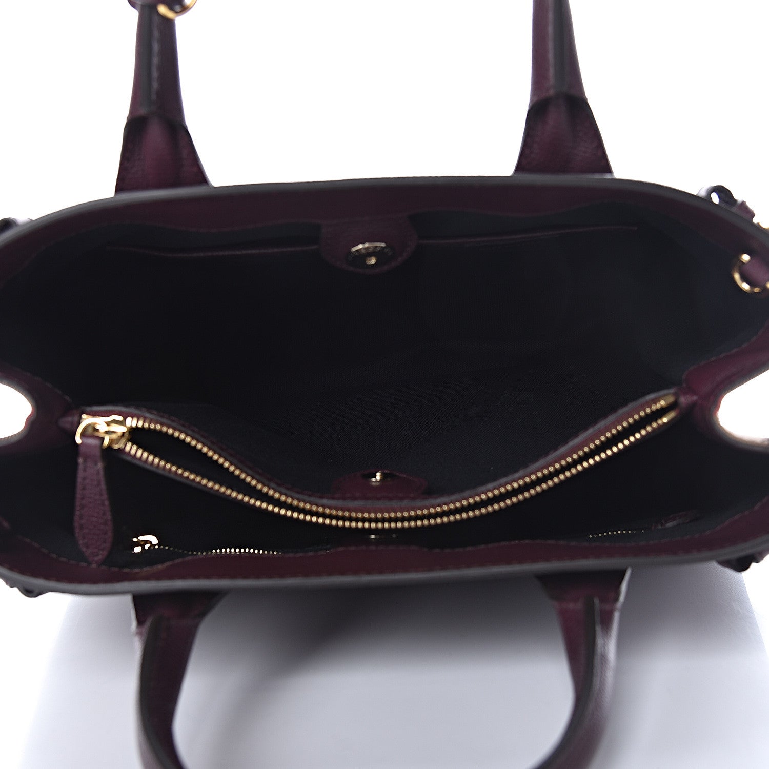 Burberry Grainy Calfskin House Check Medium Banner Tote Elderberry 6 of 13