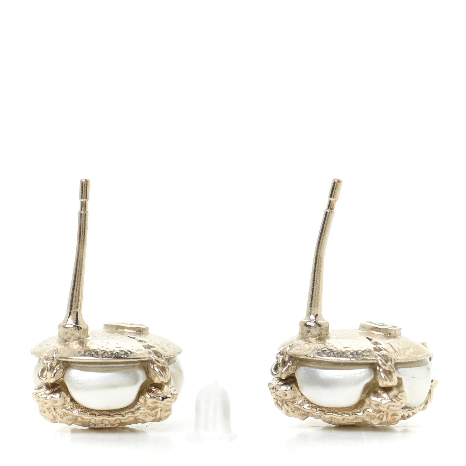 Chanel Pearl CC Earrings Gold 3 of 5