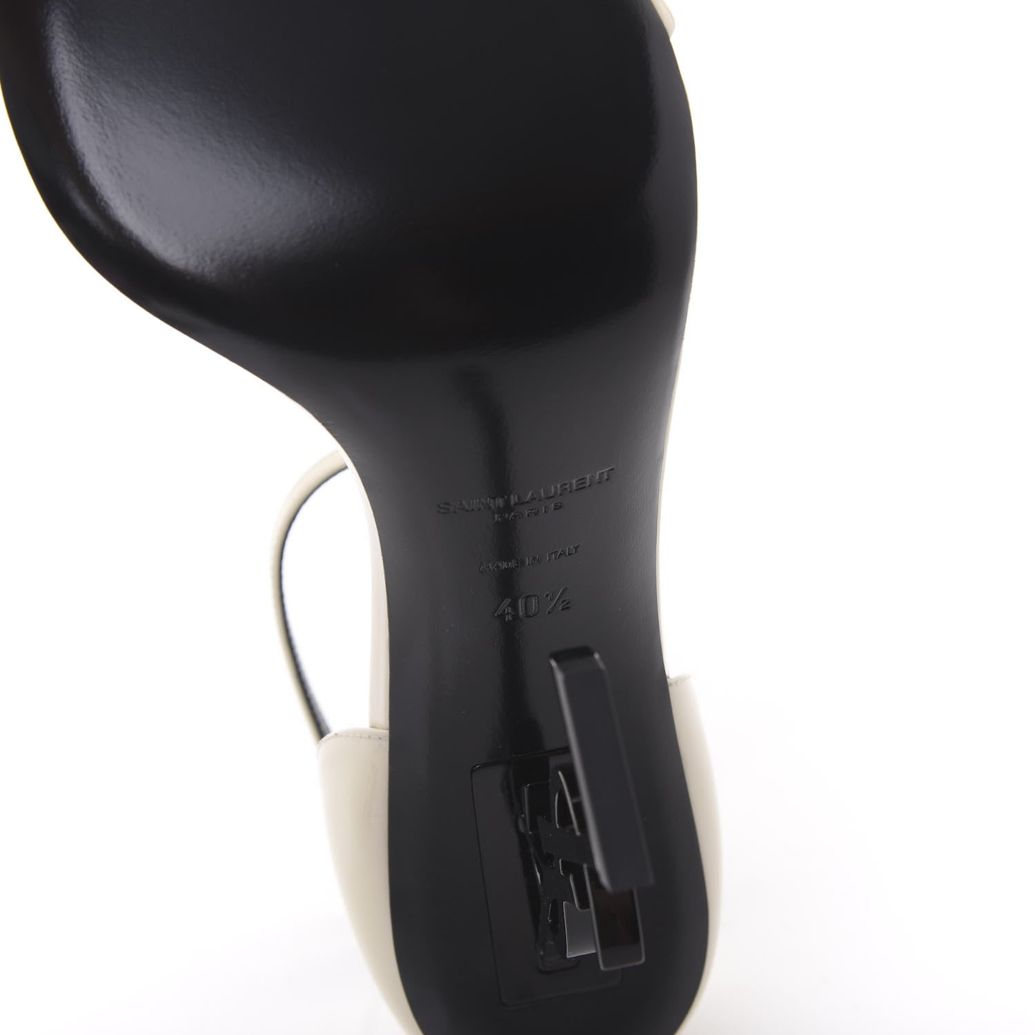 Saint Laurent Patent Calfskin Opyum Sandals 40.5 Neutro 6 of 8