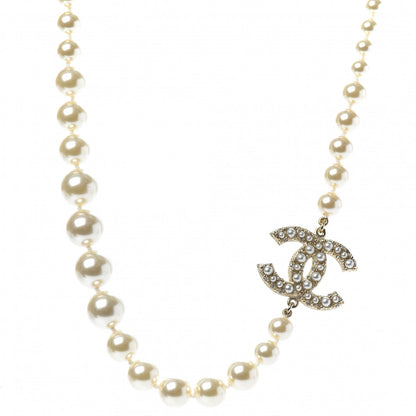 Chanel Graduated Pearl CC Short Necklace Gold 1 of 6