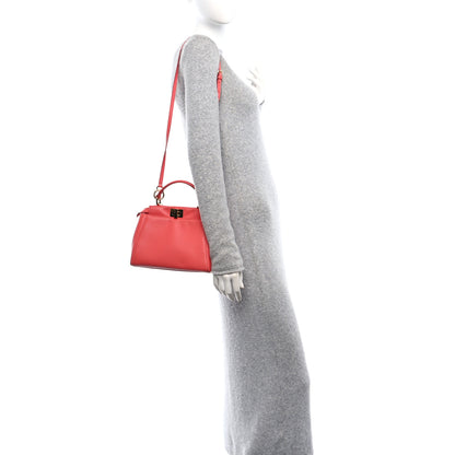 Fendi Nappa Stacked Bar Mini Peekaboo Iconic Satchel Lampone 2 of 10