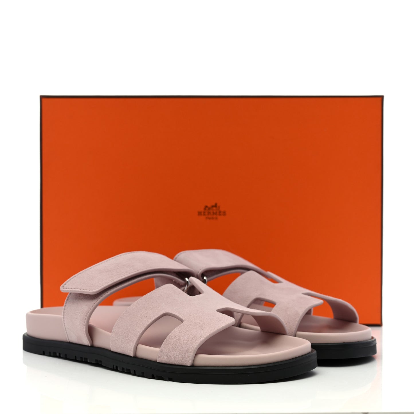 Suede Goatskin Womens Chypre Sandals 38.5 Rose Porcelaine