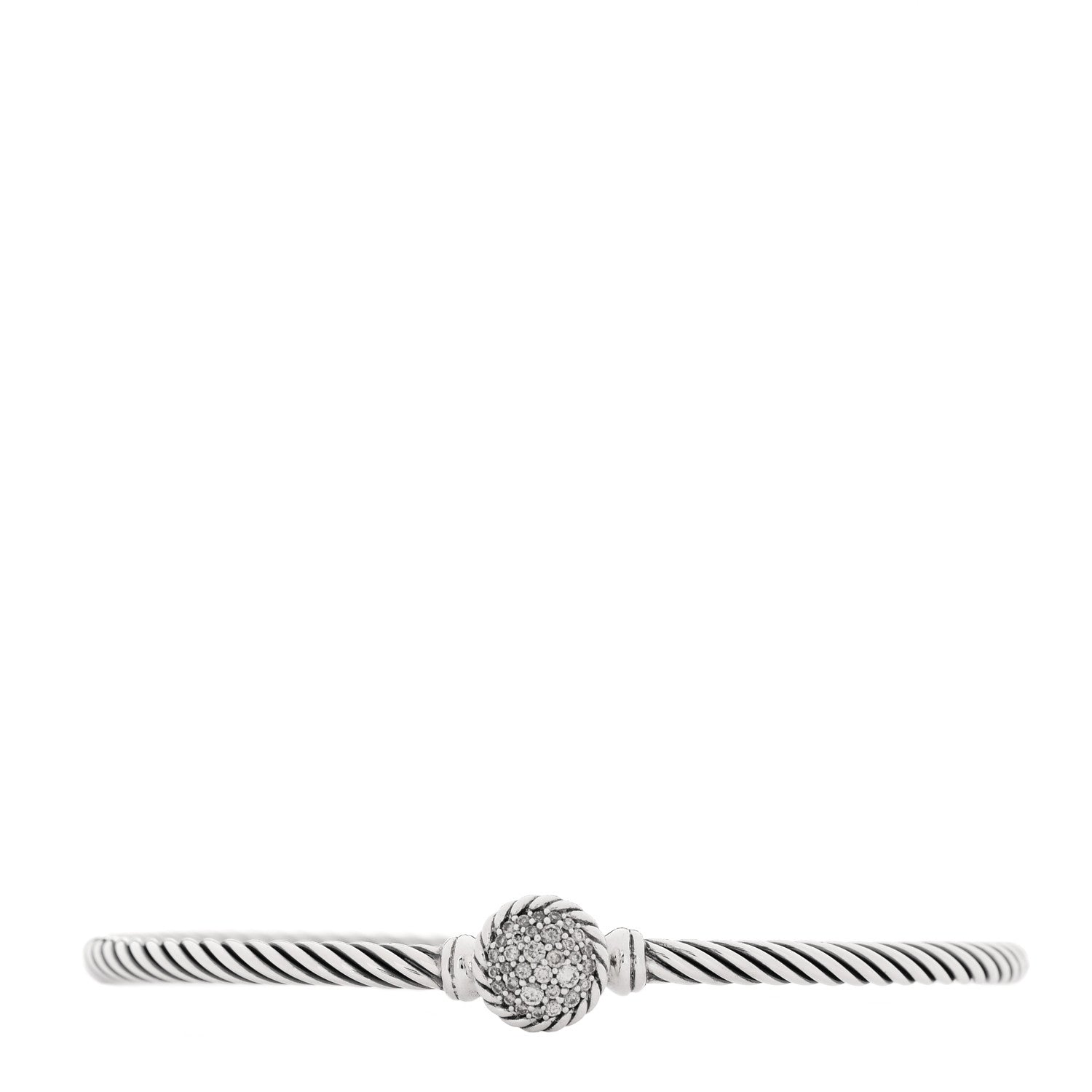 David Yurman Sterling Silver Diamond 3mm Chatelaine Bracelet 1 of 4
