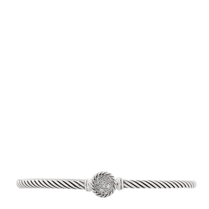 David Yurman Sterling Silver Diamond 3mm Chatelaine Bracelet 1 of 4