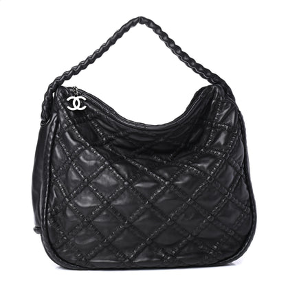 Chanel Quilted Lambskin Hidden Chain Hobo Black 1 of 4