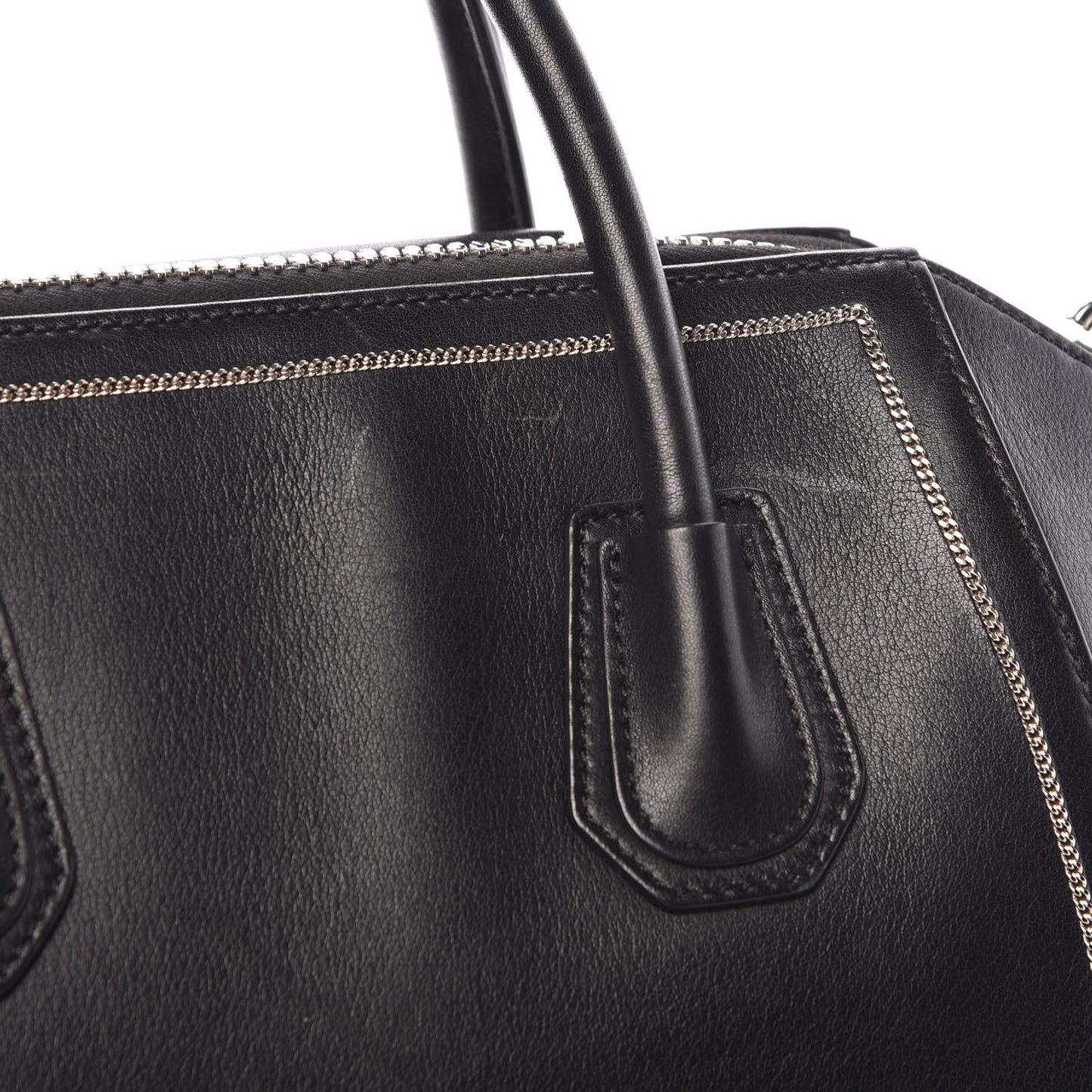 Buffed Calfskin Small Chain Antigona Black