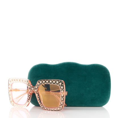 Gucci Crystal Square Frame Sunglasses GG0148S Pink 8 of 8