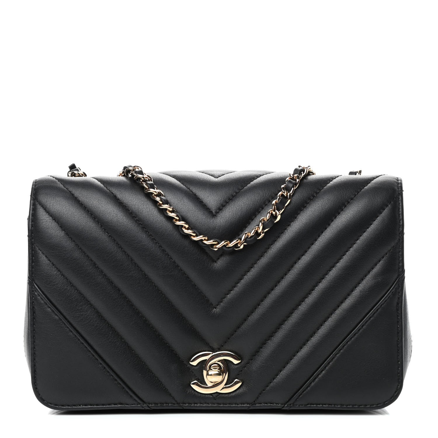 Chanel Calfskin Chevron Quilted Mini Statement Flap Black 1 of 4