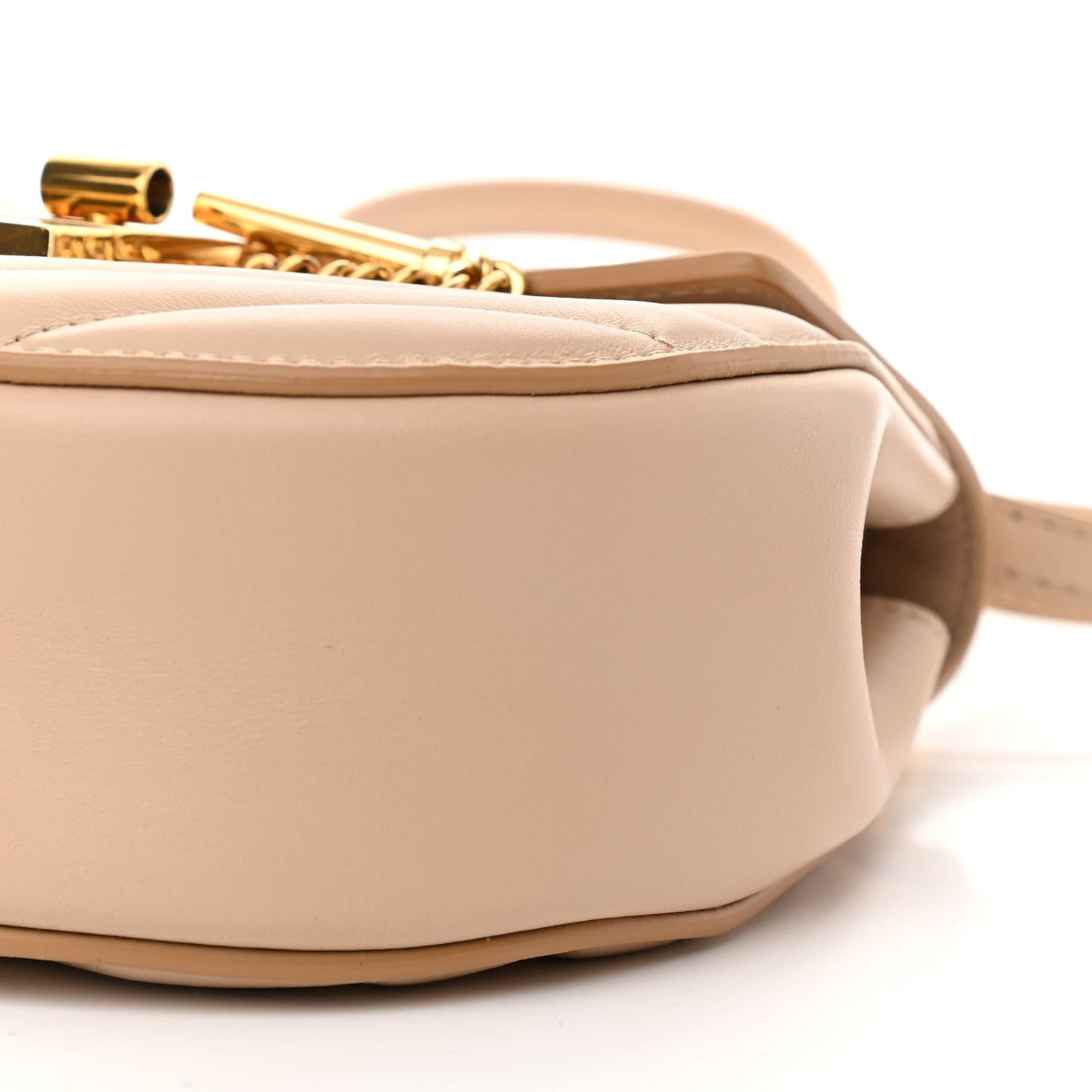 Calfskin Quilted Mini Drew Bijou Shoulder Bag Pearl Beige
