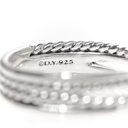 David Yurman Sterling Silver Diamond X Crossover Ring 58 8.25 4 of 5